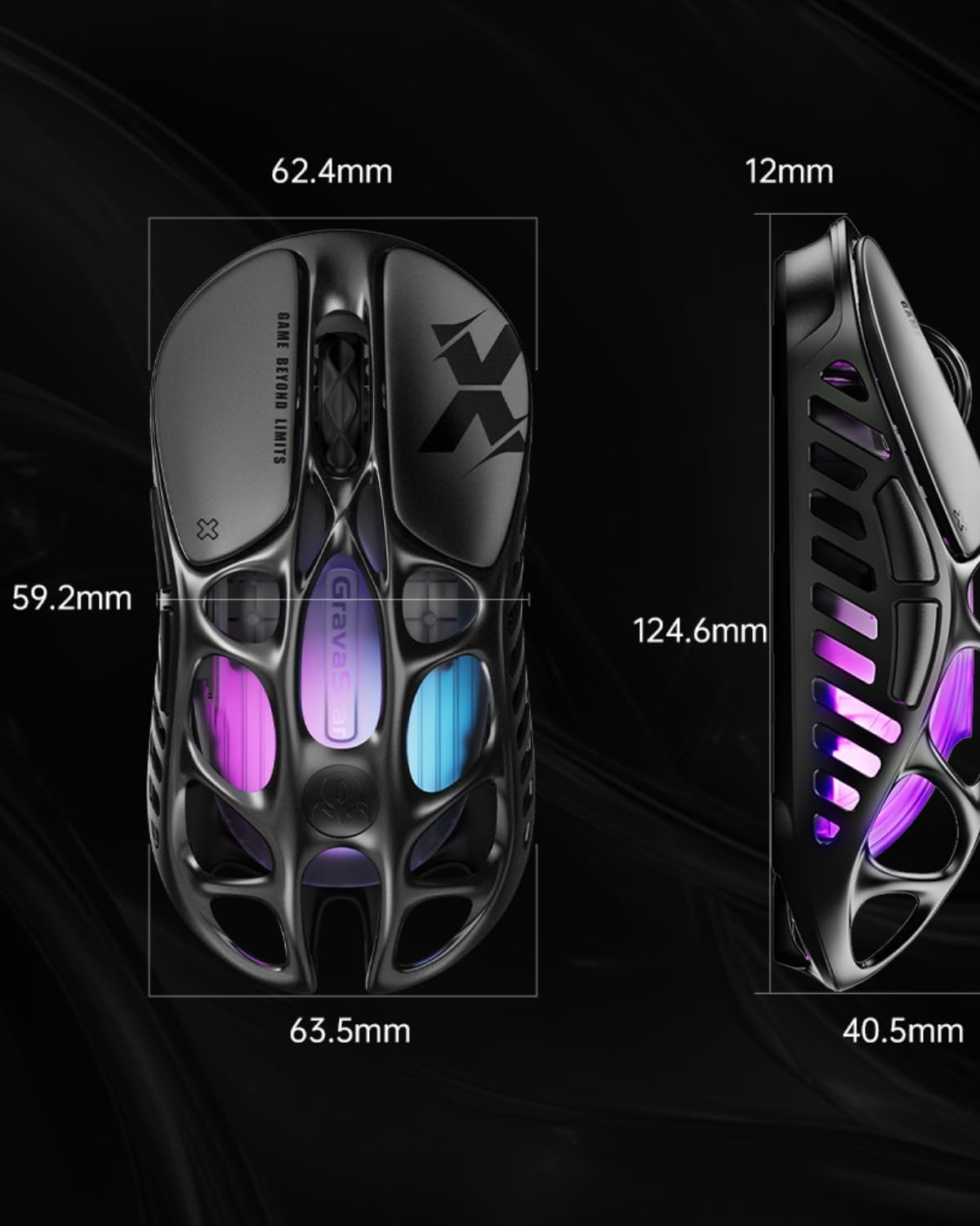GravaStar Mercury X Wireless Gaming Mouse - Galaxy Black GravaStar Mercury X Wireless Gaming Mouse - Galaxy Black